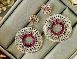S925 Silver Circle Zircon Crystal Earrings DIY Accessories