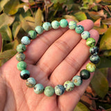 Natural Variscite Bracelet Round Bead Crystal Quartz Healing Stone Women Jewelry