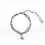 Magnet Heart Couple Bracelets Silver Plated