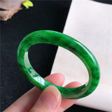 Zheru Natural Burmese Emerald Green Two-Tone Bracelet