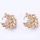 10 PCS Enamel Rhinestone Pearl Inlaid Leaves for Jewelry Making