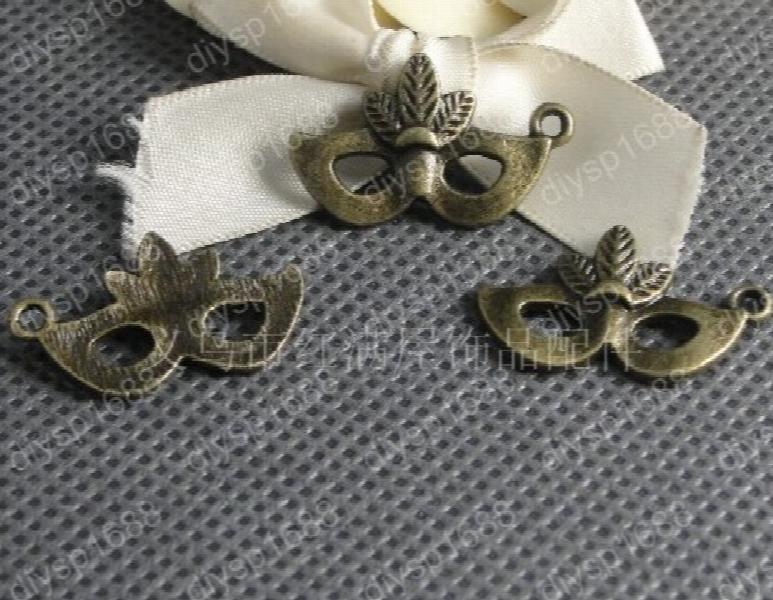 100pcs Antique Bronze Mask Pendants 26*17MM DIY Jewelry Making JHA1765