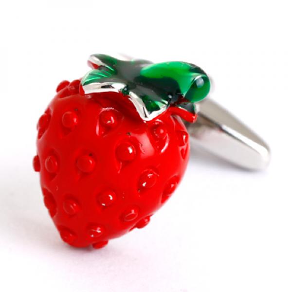 Red Strawberry Cufflinks for Men's Shirts