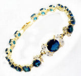 CZ Crystal Tassel Bangle Bracelet Yellow Plated