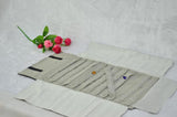 Grey Velvet Jewelry Roll Travel Case Organizer with Bear