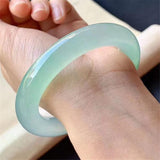 Natural Burmese Jade 54-64mm Round Bar Bracelet Princess Jewelry