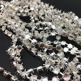 5 yards 6mm 8mm Round Rivoli Chain Link for Crystal Settings Silver Plated