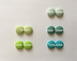 500pcs 13mm Block Colours Fabric Button Stud Earrings DIY Cotton Button Studs
