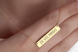 Custom Roman Numeral Necklace - Personalized Date Bar Necklace