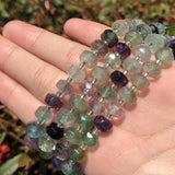 Colorful Fluorite Quartz Stone Beads Column Loose Beads  DIY Bracelet