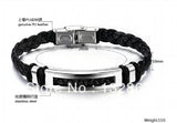 Stainless Steel Men's Bracelet Leather Bangle