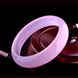 Zheru Jewelry Natural Agate Chalcedony Pink Purple Bracelet 54-64mm