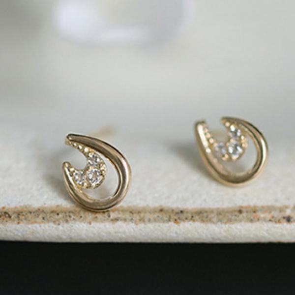 925 Sterling Silver Zircon Letter U Stud Earrings For Women