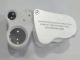 LED Double Multiple Magnifier for Jewelry Identifying 30x22mm 60x12mm