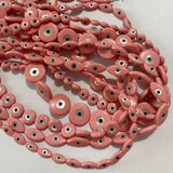 10Pcs Pink Evil Eye Shell Beads DIY Jewelry Accessories