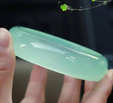 Hand-Carved Natural Green Round Bangles for Women