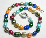 7-8MM Multicolor Baroque Freshwater Pearl Necklace for Women