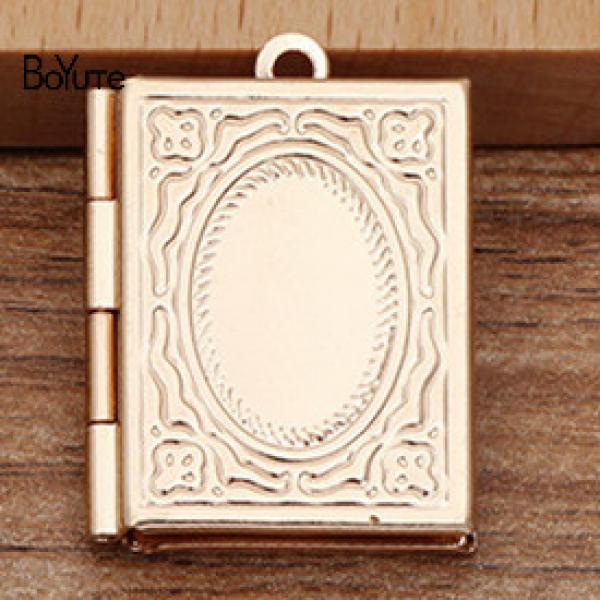 BoYuTe 19*26MM Rectangle Locket Photo Pendant Charms