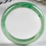 Zheru Jewelry Natural Green Burmese Jadeite 54-64mm Bracelet for Her