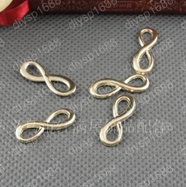 100pcs Golden 8 Charm Pendants for Jewelry DIY