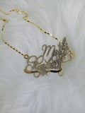 Diamond Butterfly Necklace Personalized Gold Name Jewelry