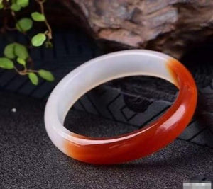 Zheru Jewelry Natural Agate Chalcedony Two-Color 54mm-64mm Bracelet