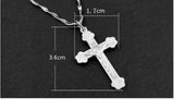 925 Sterling Silver Jesus Cross Pendant Necklace + Chain