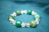 14mm Natural Agate Diamond Crystal Bracelet
