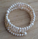 3-Row Freshwater Pearl Bracelet Wedding Bridesmaids Jewelry