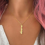 Vertical Name Necklace, Custom Dainty Necklace, Gift For Women