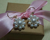 Freshwater Pearl Flower Earrings S925 Sterling Silver Dangle Earring