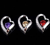 Heart Zircon Pendant Long Necklace for Women