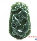 Hetian Yuqing Jadeite Zodiac Pendant Necklace