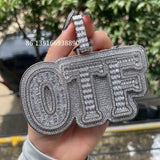 Baguette Zircon Letter Name Pendant HipHop Necklace Chain Rapper Jewelry