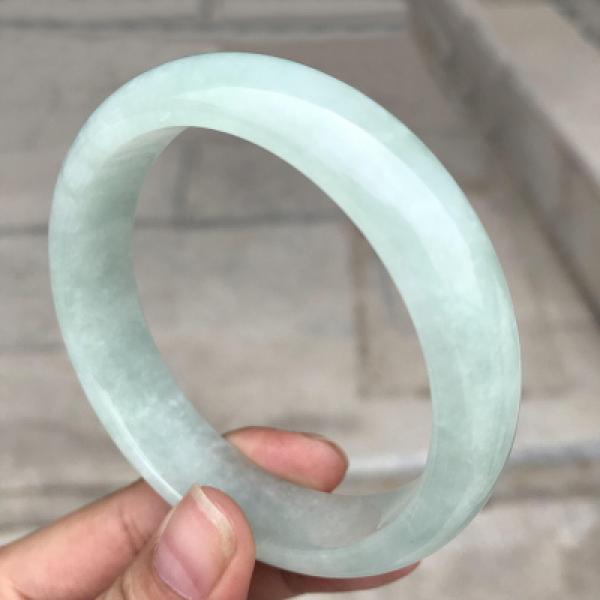 Natural Burmese Jadeite Light Bracelet 54-64mm Princess Jewelry Gift for Her