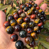 Yellow Red Tiger Eye Bracelet 20MM Big Round Bead Crystal Healing Stone