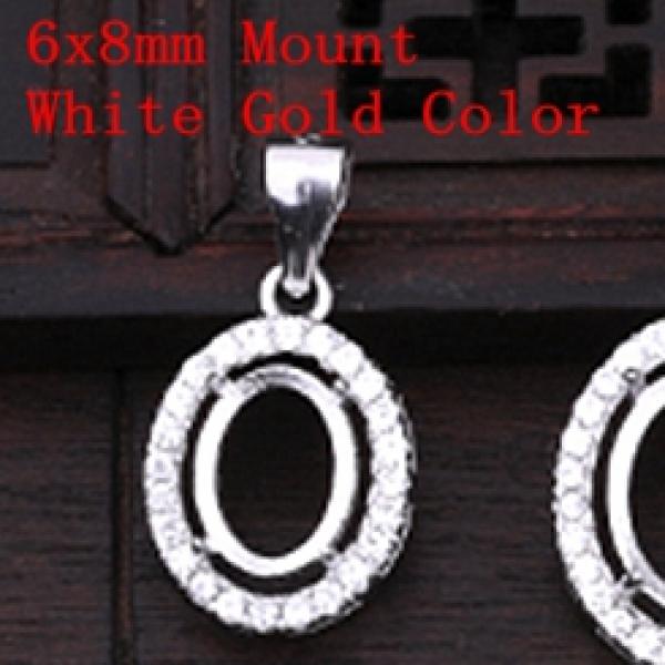 925 Silver Women Pendant Semi Mount CZ Setting