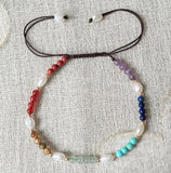 Gemstone Freshwater Pearl Bracelet with Amethyst Charm