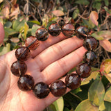 Fengbaowu Smoky Quartz Bracelet 128 Facets Crystal Healing Stone Jewelry Gift