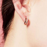 925 Silver Needle Purple Zircon Crystal Diamond Earrings