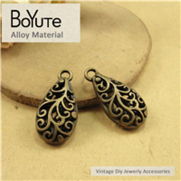 BoYuTe 12*24MM Antique Bronze Silver Plated Zinc Alloy Water Drop Pendant Charms