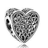 Sterling Silver Heart Beads for Jewelry Making DIY Charms