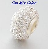 Resin Bracelets Bead Crystal Silver Plated Core Big Hole European Beads