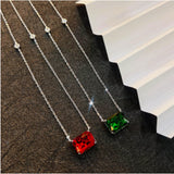 Pink Yellow Diamond Necklace Women's Colorful Wind Pendant
