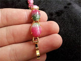 Pink Jade Round Beads Prayer Bracelet Jewelry