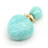 Amazonite Crystal Vial Pendant for Jewelry Making