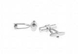 Silver Copper Cylinder Style Cuff Links for Men