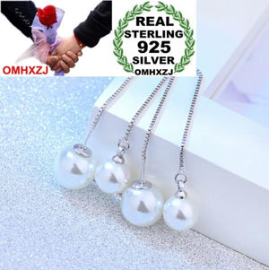 Natural Pearl Women 925 Sterling Silver Tassel Drop Earrings YS130
