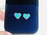 KSNY Spade Mini Enamel Peach Heart Earrings Green