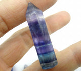 Quartz Fluorite Crystal Pillar Pendant for Jewelry Making, 8pcs